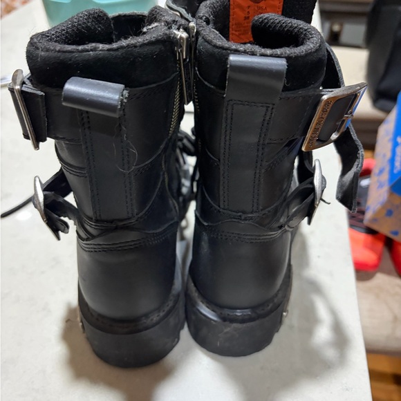 Harley-Davidson Black Combat Boots with Silver Details - Picture 2 of 5